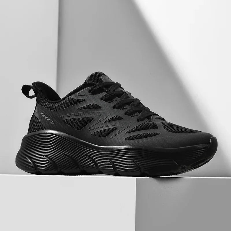 Baskets de Course Respirantes a Semelle epaisse noir3