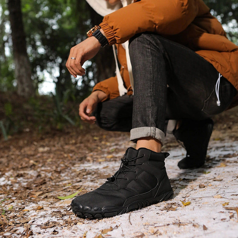 Bottes Montantes Hivernales Imperméables - Confort & Style Trekking-noir1