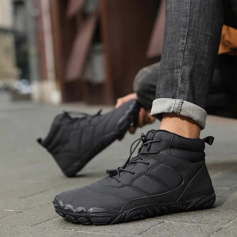 Bottes Montantes Hivernales Imperméables - Confort & Style Trekking-noir4