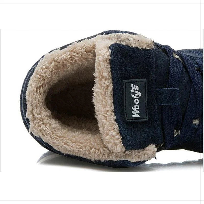 Bottes d'hiver avec fourrure chaude et semelle antidérapante-bleu3