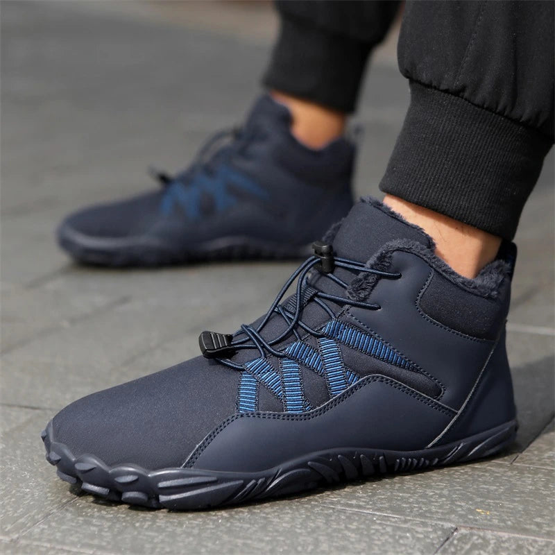 Bottes de Neige Pieds Nus - Confort, Chaleur et Style pour Hiver-bleu1