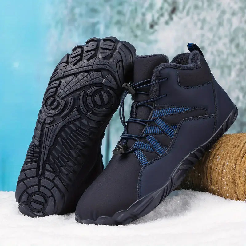 Bottes de Neige Pieds Nus - Confort, Chaleur et Style pour Hiver-bleu2