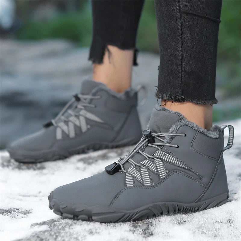 Bottes de Neige Pieds Nus - Confort, Chaleur et Style pour Hiver-gris1