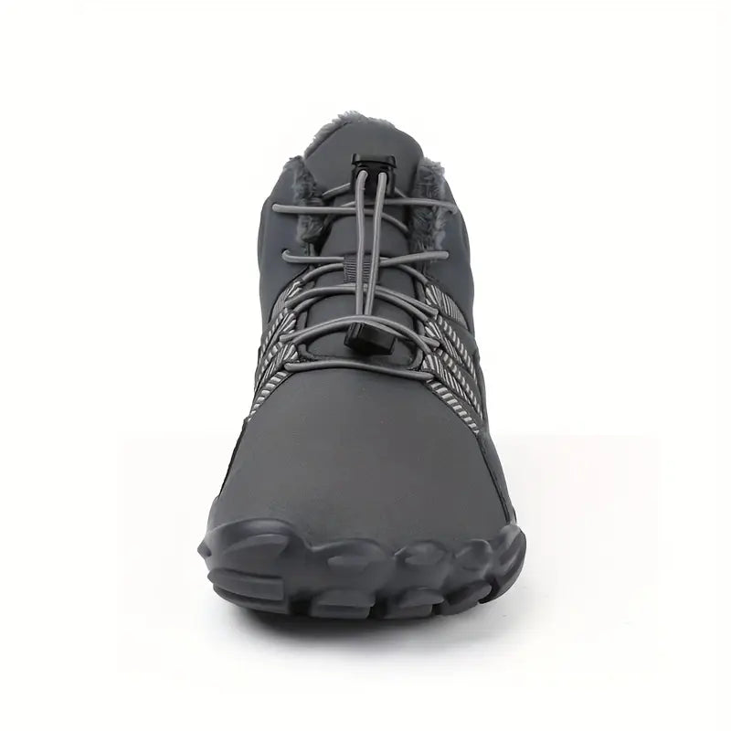 Bottes de Neige Pieds Nus - Confort, Chaleur et Style pour Hiver-gris3