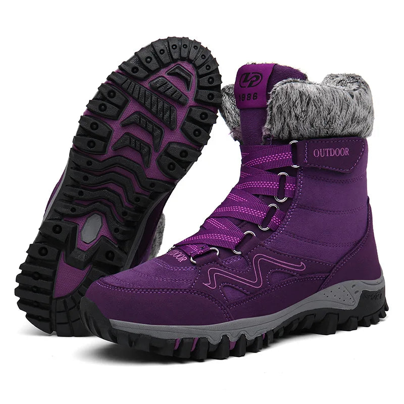 Bottes de Randonnee dHiver Chaudes & Impermeables violet