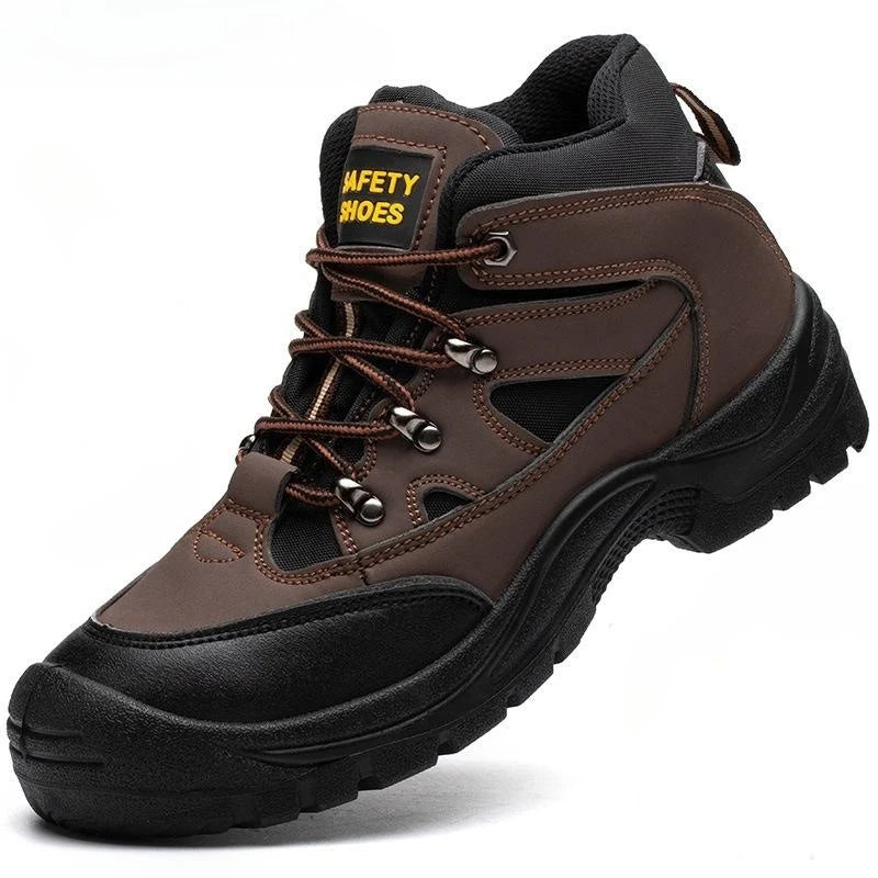 Bottes de Sécurité Légères pour Hommes - Protection Embout en Acier-marron1