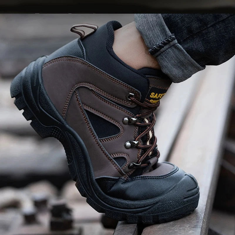 Bottes de Sécurité Légères pour Hommes - Protection Embout en Acier-marron3