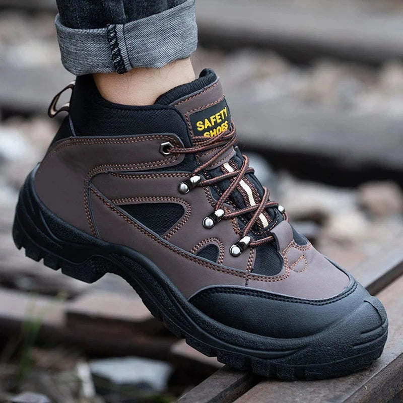 Bottes de Sécurité Légères pour Hommes - Protection Embout en Acier-marron4
