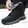 Bottes d'hiver Hautes Imperméables avec Fourrure pour femmes et hommes noir2