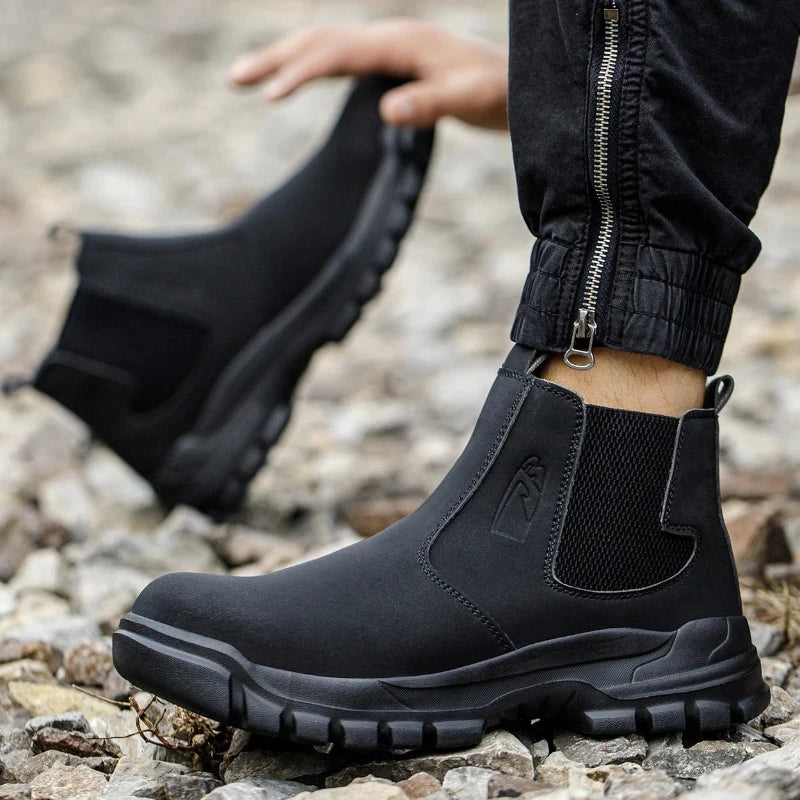 Chaussures de Soudage Anti-Étincelle – Sécurité Montante Imperméable-noir2