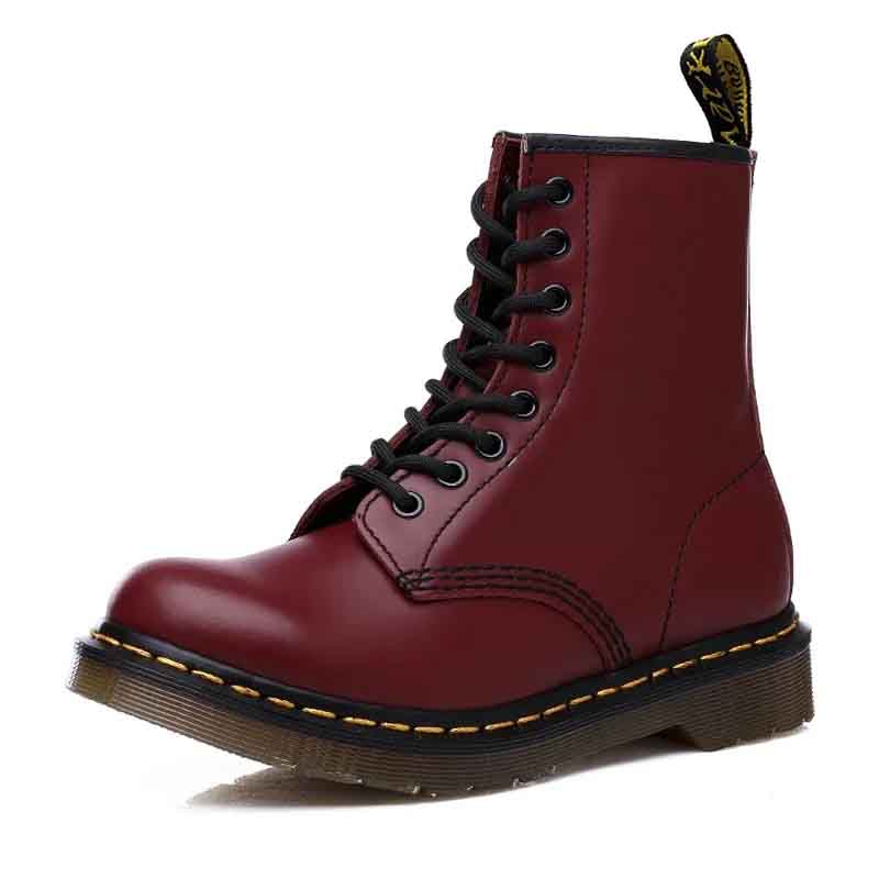 Dr Martens Bottes classiques haute qualité de style britannique rouge