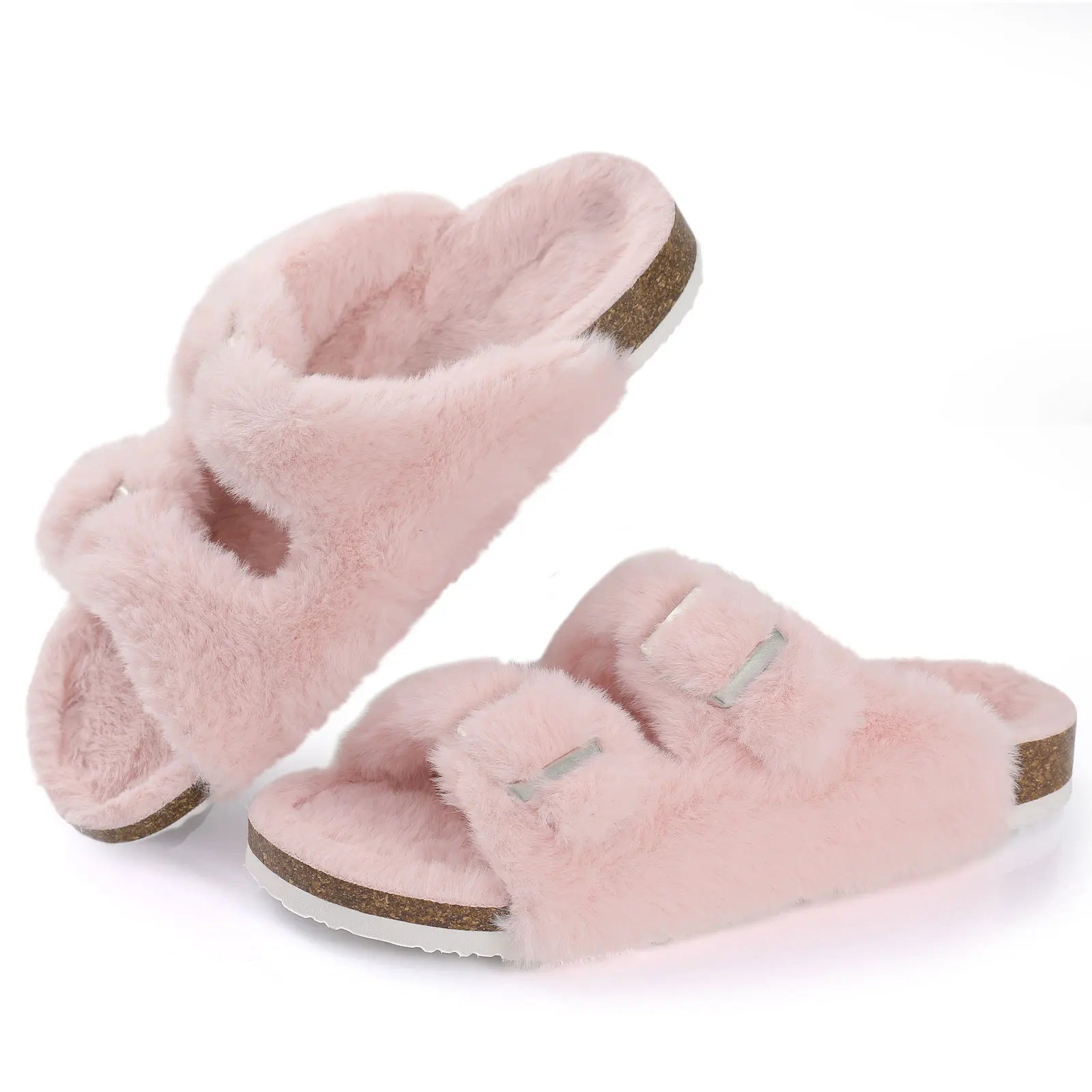 Sandales Boston classiques pelucheuses pour femmes