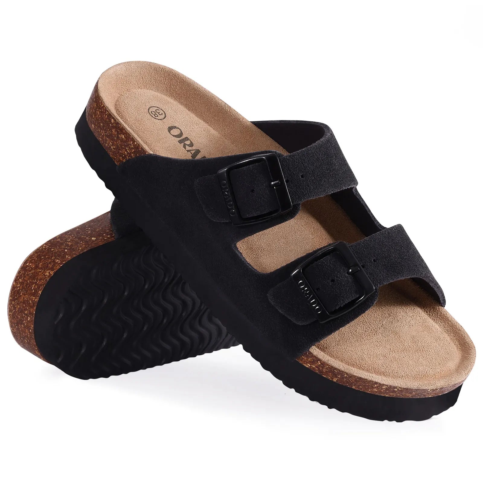 Flache Sommersandalen aus Kork