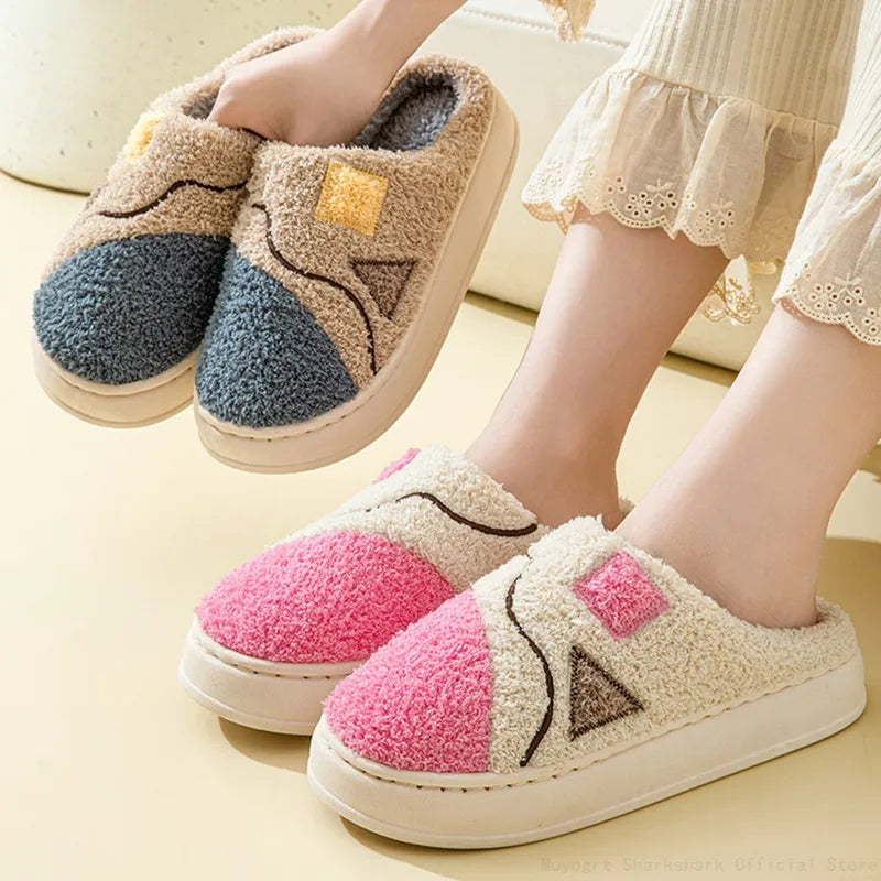 Soft winter fur slippers