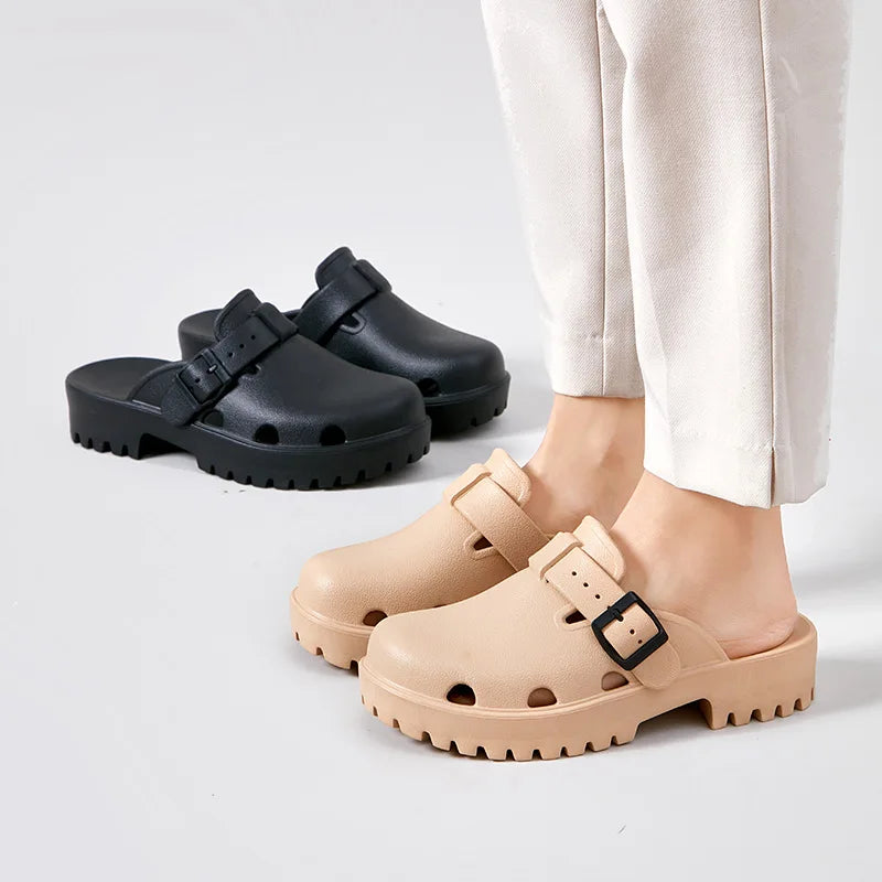 Sabots Confortables et Flexibles avec Boucle - Unisexe kaki et noir