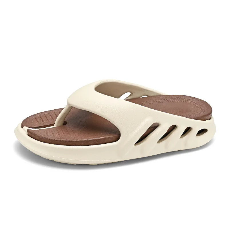 Tongs Confortables a Plateforme marron