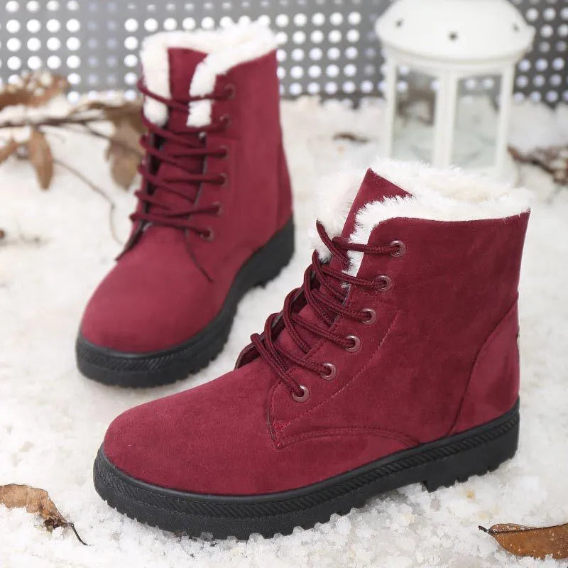 bottines-dhiver-confortables-en-fourrure-et-daim-pour-femmes rouge1