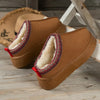 Chaussons-a-plateforme-doublees-de-fourrure-pour-femmes marron